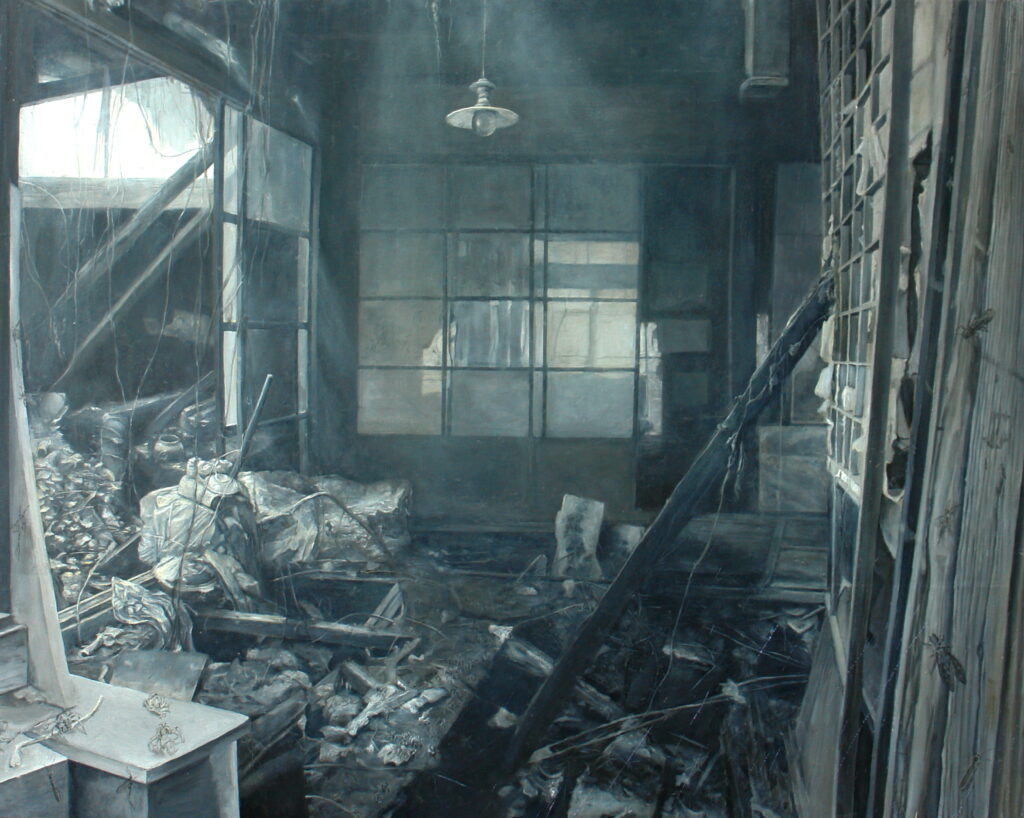 橋本大輔の絵画作品。廃墟。Daisuke Hashimoto painting, ruins