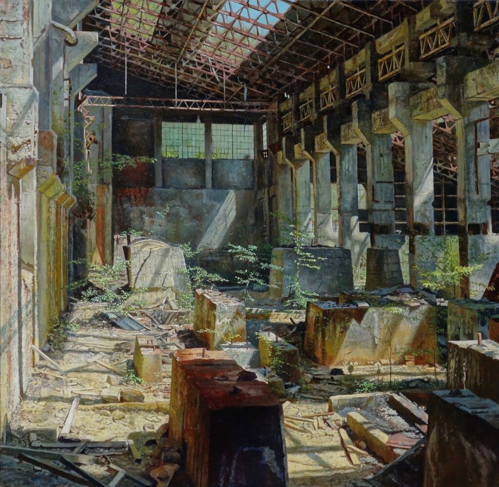 橋本大輔の絵画作品。廃墟。Daisuke Hashimoto painting, ruins