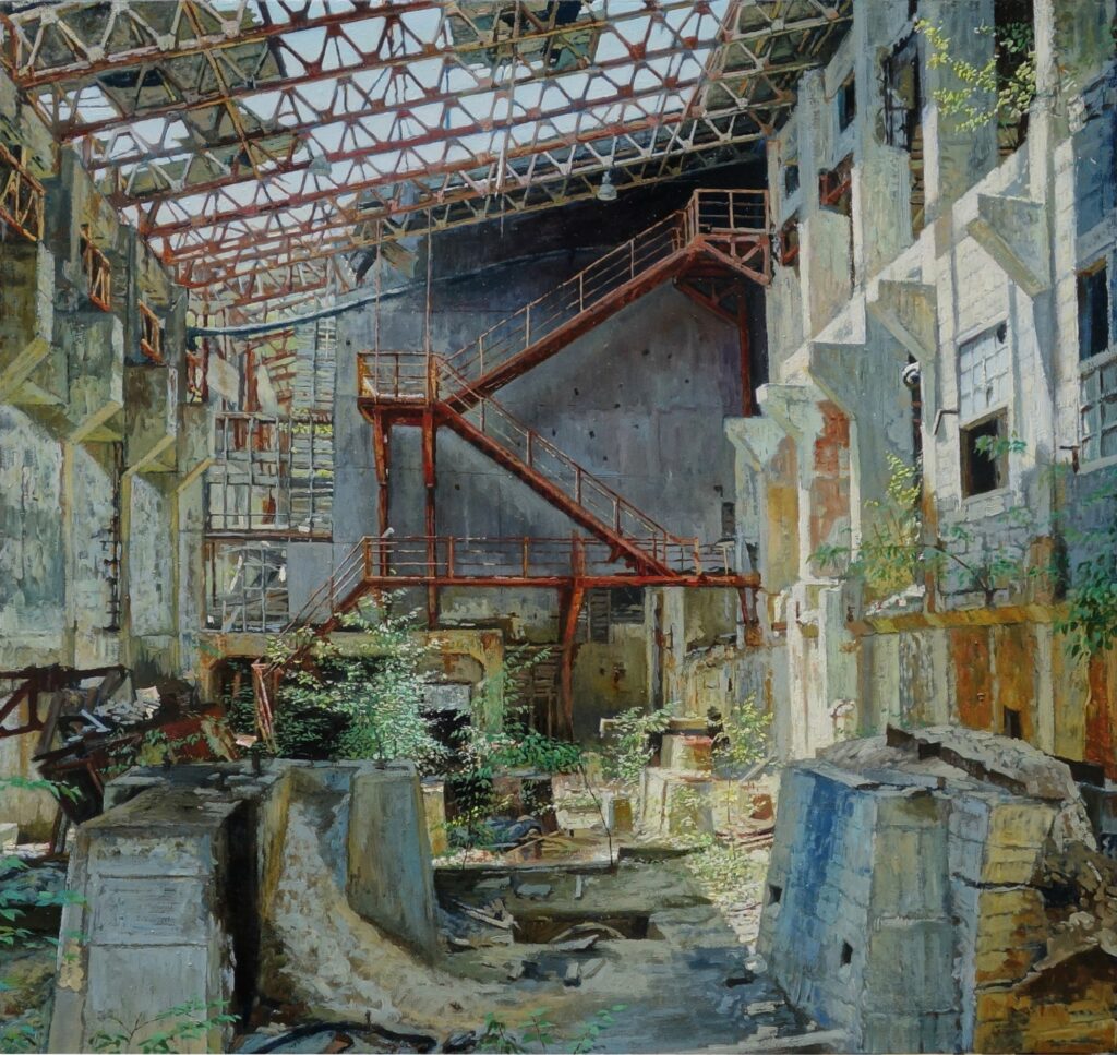 橋本大輔の絵画作品。廃墟。Daisuke Hashimoto painting, ruins